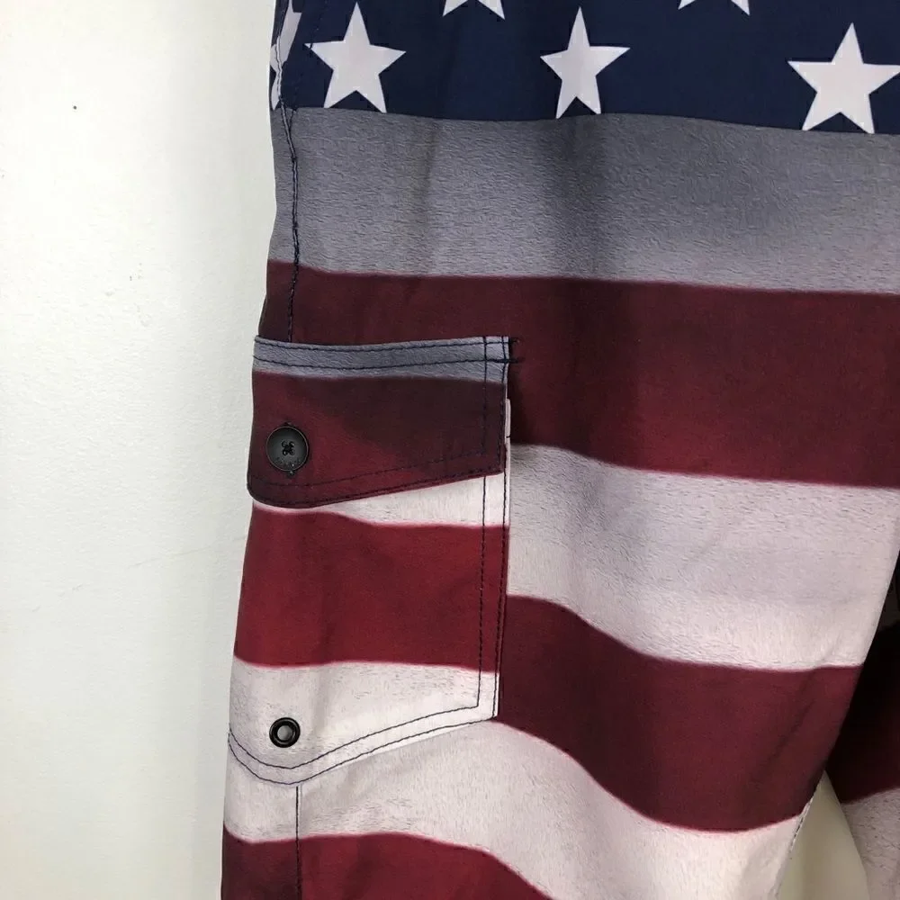 NWOT Size 29 Hawk Patriotic Board Shorts